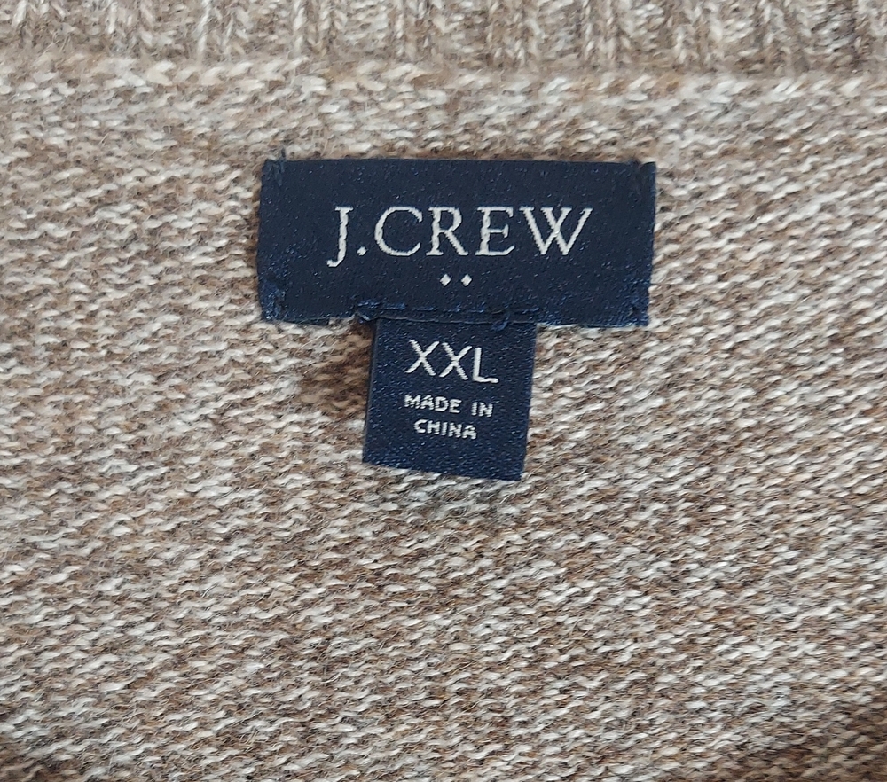 Men's J. Crew Brown Textured Lamb's Wool Blend Crewneck Sweater XXL - NWOT - Picture 3 of 7